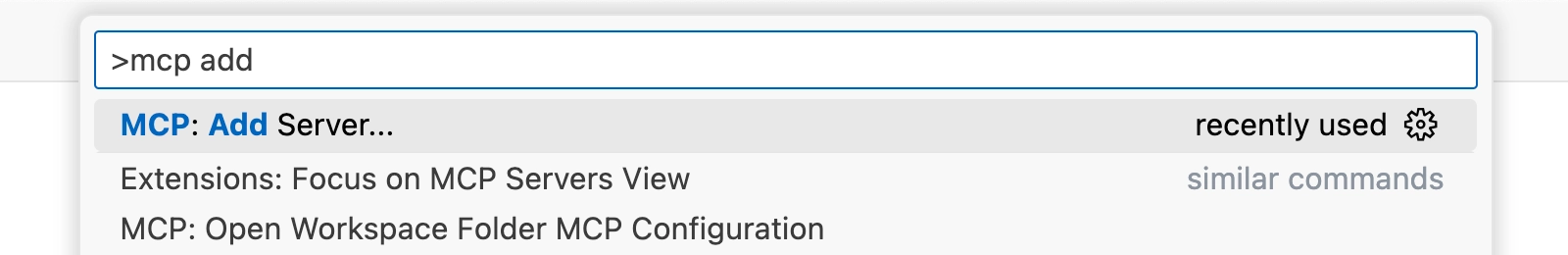 VS Code user settings in command palette VS Code user settings in command palette